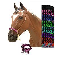 GLITTER Rainbow Complete Horse Size leather tiedown with connector strap 